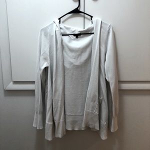 White hooded cardigan